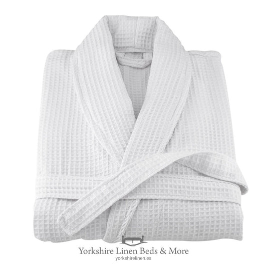 Hotel Quality Waffle Bathrobe 100pc Cotton - Yorkshire Linen Beds & More P03