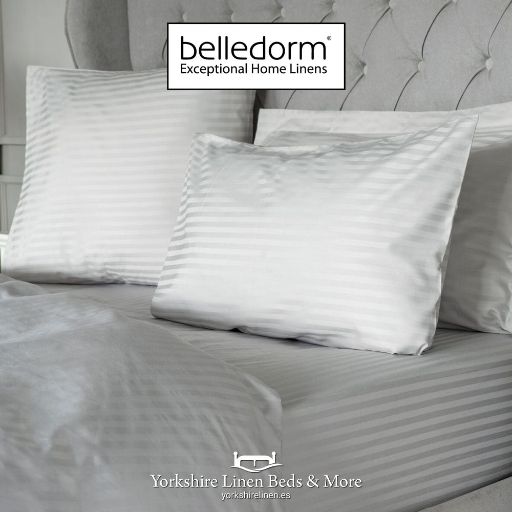 Hotel Stripe Platinum Duvet Cover Set, 540TC - Sheets & Pillowcases - Yorkshire Linen Beds & More 2