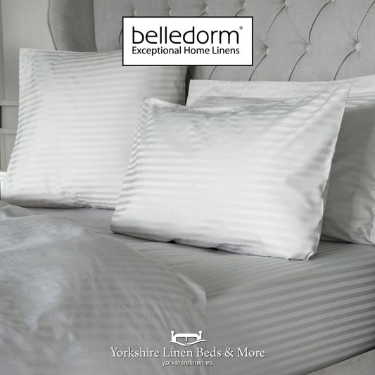 Hotel Stripe Platinum Duvet Cover Set, 540TC - Sheets & Pillowcases - Yorkshire Linen Beds & More 2