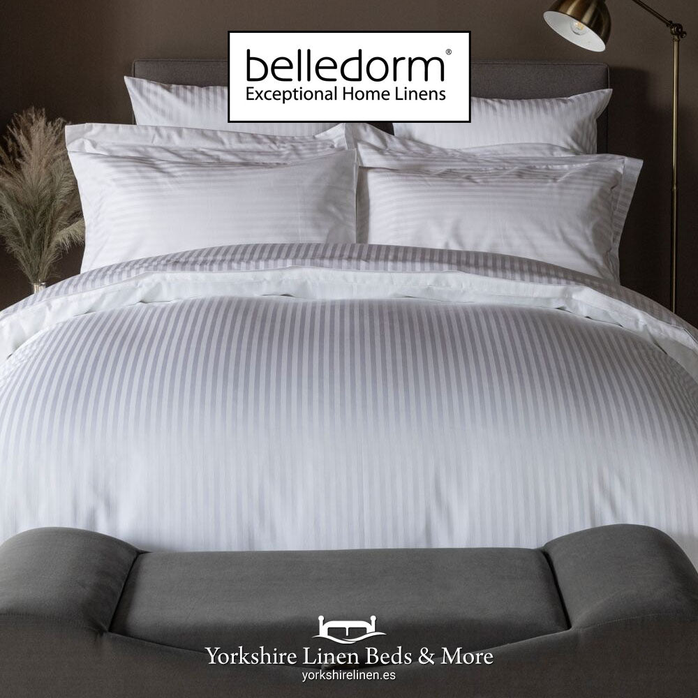 Hotel Stripe White Duvet Cover Set, 540TC - Sheets & Pillowcases - Yorkshire Linen Beds & More