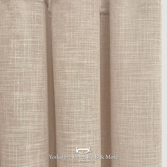 Jade Linen Look Heading Tape Voile Panels, Beige - Voiles and Net Curtains - Yorkshire Linen Beds & More