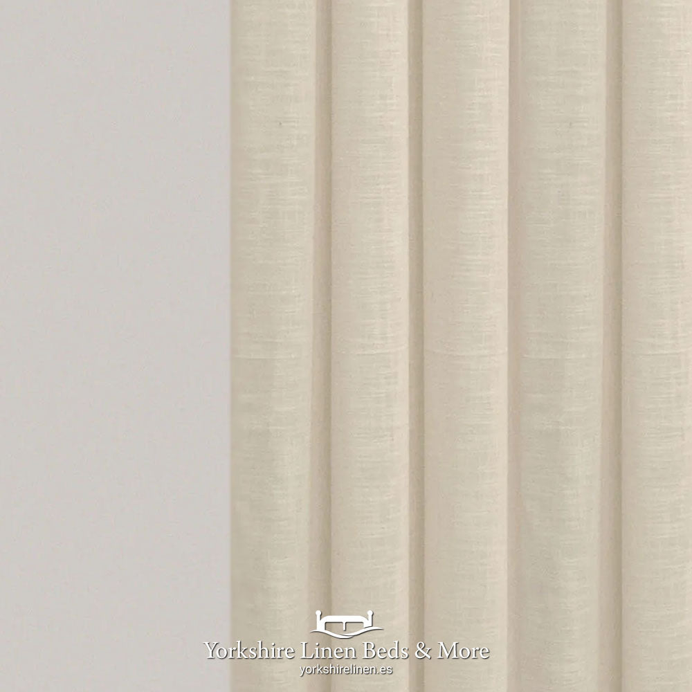 Jade Linen Look Heading Tape Voile Panels, Ivory - Voiles and Net Curtains - Yorkshire Linen Beds & More