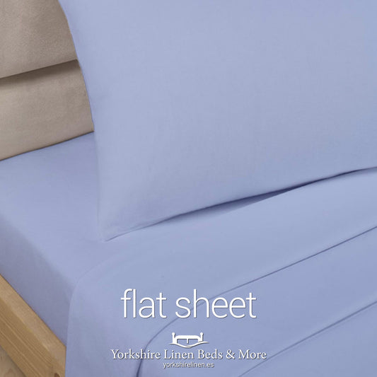 Light Blue Polycotton Flat Sheets - Yorkshire Linen Beds & More P03