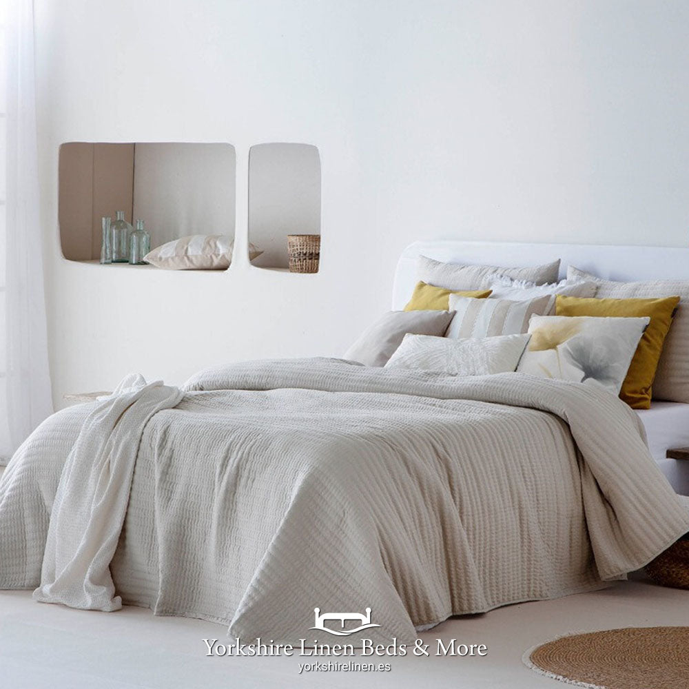 Lindy Light Weight Bedspreads, Beige - Bedspreads & Runners - Yorkshire Linen Beds & More