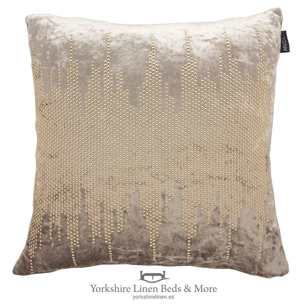 Luxury 21 Velvet Cushion, Taupe - Cushions & Cushion Covers - Yorkshire Linen Beds & More