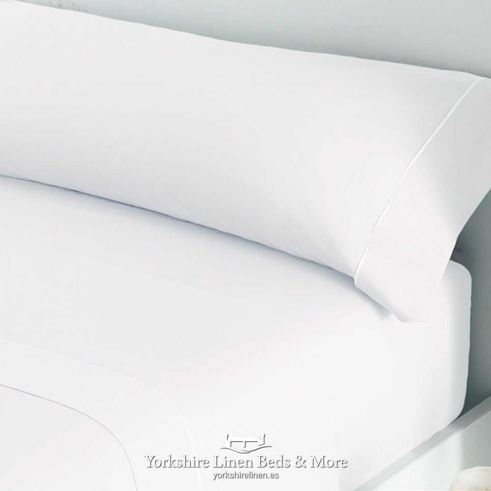 Luxury Sateen Bed Linen White 300TC Pillowcases Fitted Sheet Flat Sheets - Yorkshire Linen Beds & More