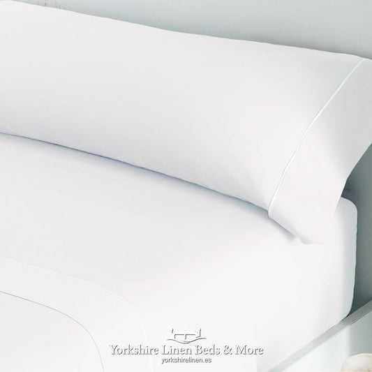 Luxury Sateen Bed Linen White 300TC Pillowcases Fitted Sheet Flat Sheets - Yorkshire Linen Beds & More
