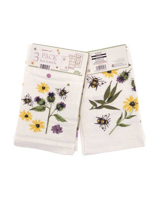 Meadow Bee 3 Pack Cotton Tea- Towels PRE-ORDER NOW ARRIVING SOON !