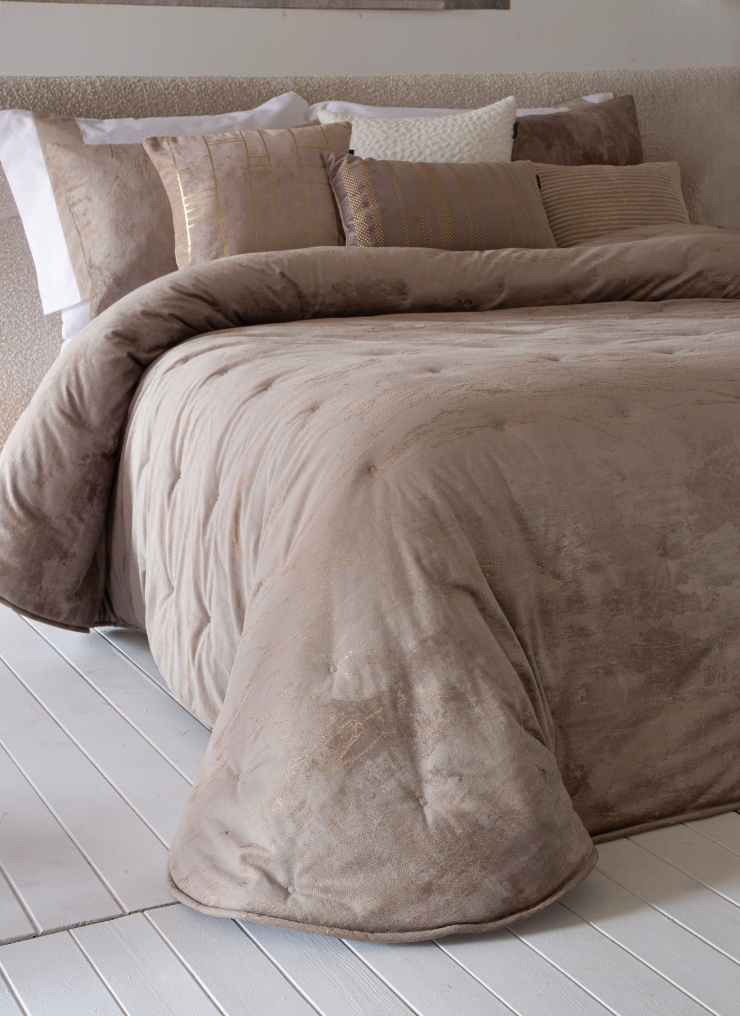 Mylene Luxury Bedspread, Taupe SALE