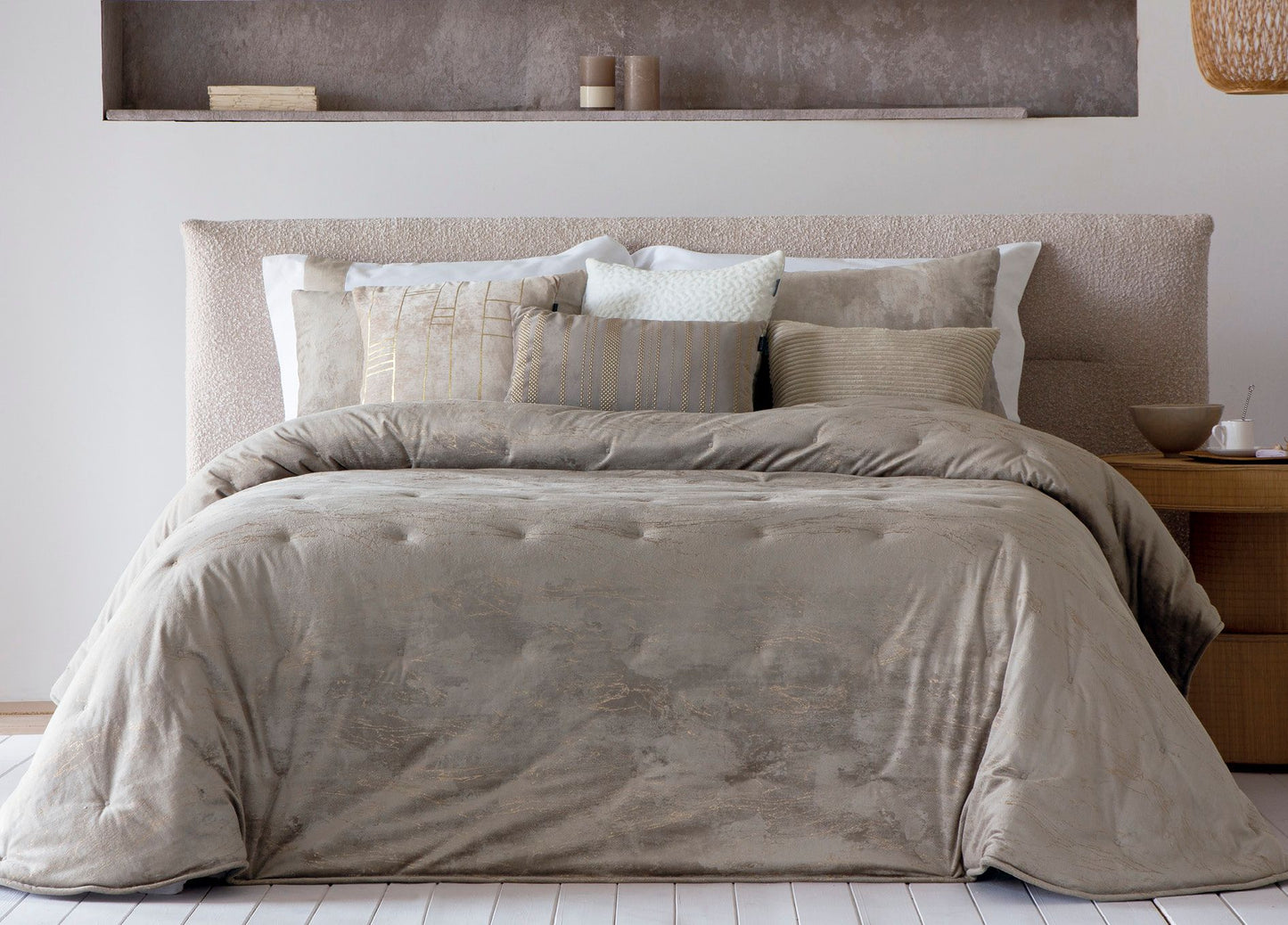 Mylene Luxury Bedspread, Taupe SALE