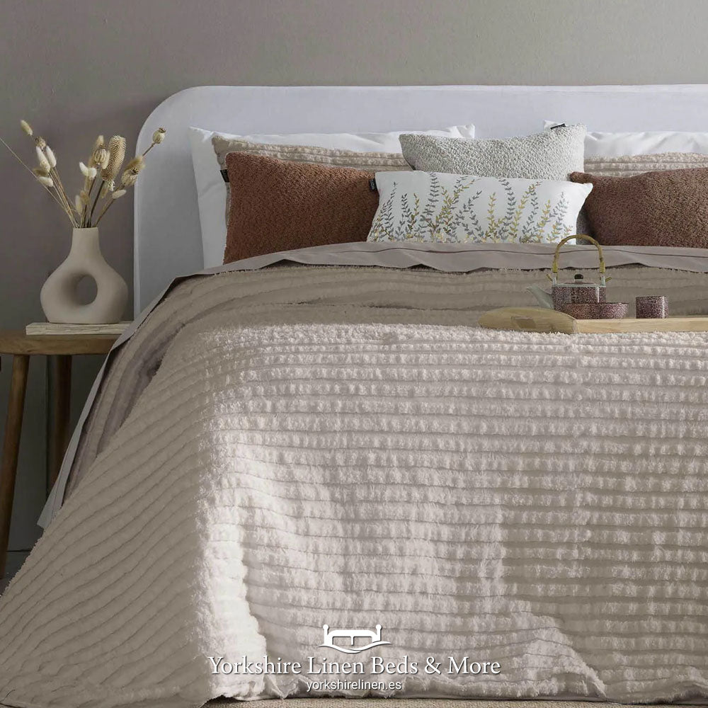 Mary Tufted Bedspreads, Beige - Bedspreads & Throws - Yorkshire Linen Beds & More