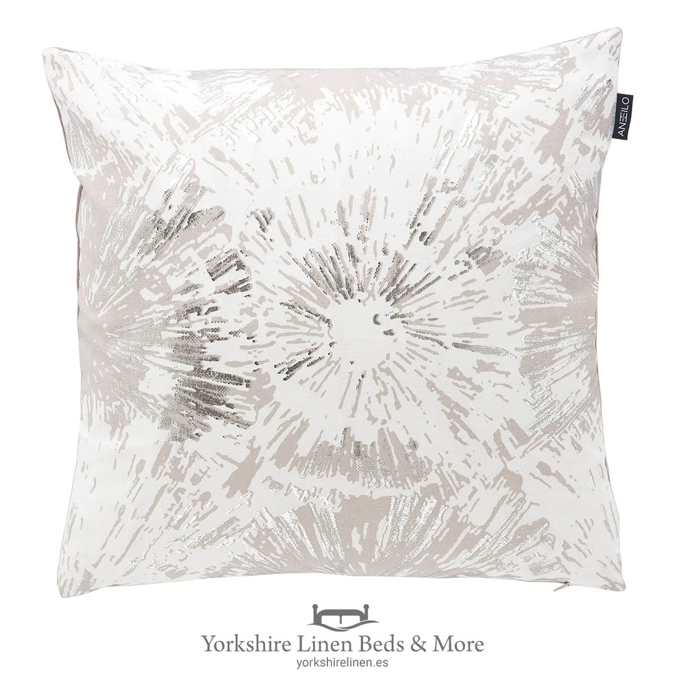 Metallic Flower Luxury Cushion, Silver - Cushions and Soft Furnishings, Yorkshire Linen Beds & More
