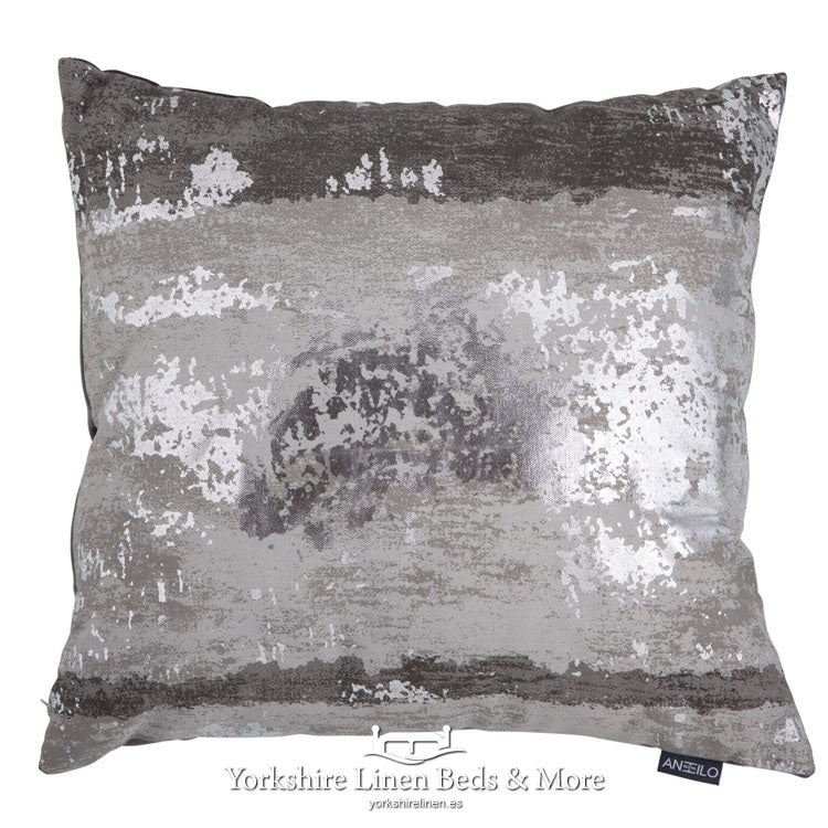 Metallic Splash Cushion Cover Silver Yorkshire Linen Beds & More Mijas Costa Marbella