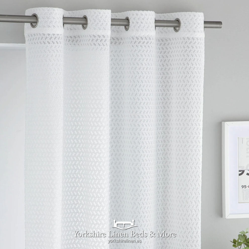 Miral Ring Top Voile Panels, White - Voiles & Net Curtains - Yorkshire Linen Beds & More
