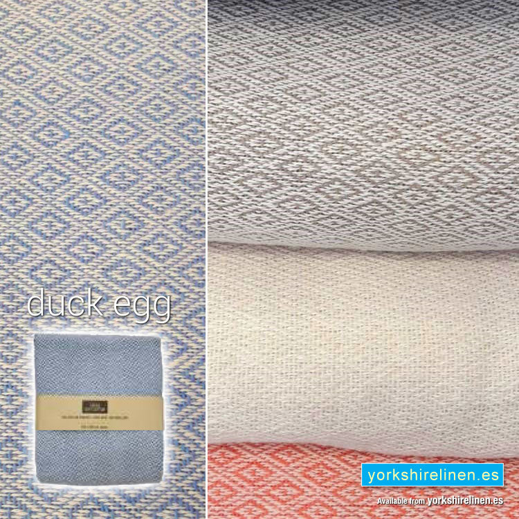 Mumbay Throw, Duck Egg Blue - Yorkshire Linen Warehouse Mijas Marbella P03