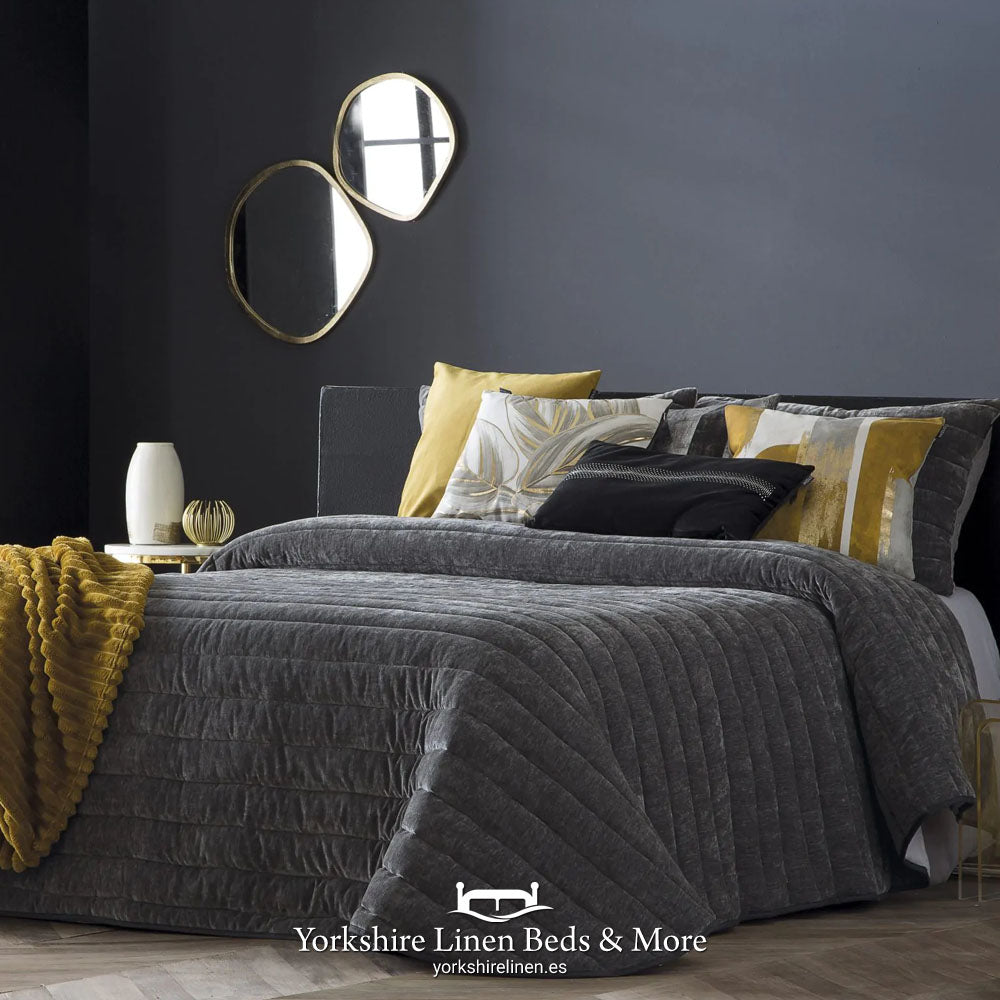 Nantes Luxury Bedspread Range, Grey - Bedspreads & Throws - Yorkshire Linen Beds & More