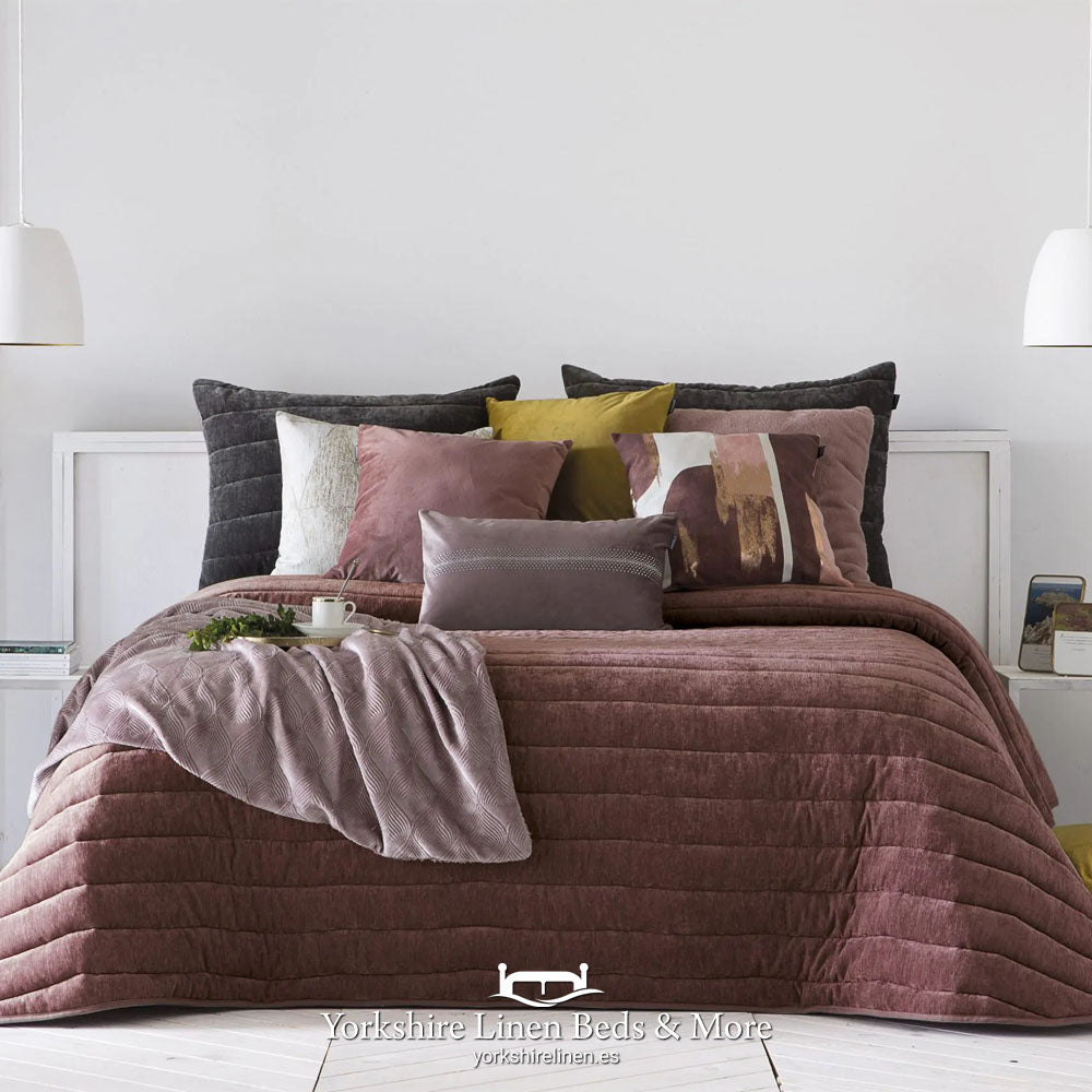 Nantes Luxury Bedspread Terracotta - Bedspreads & Throws - Yorkshire Linen Beds & More