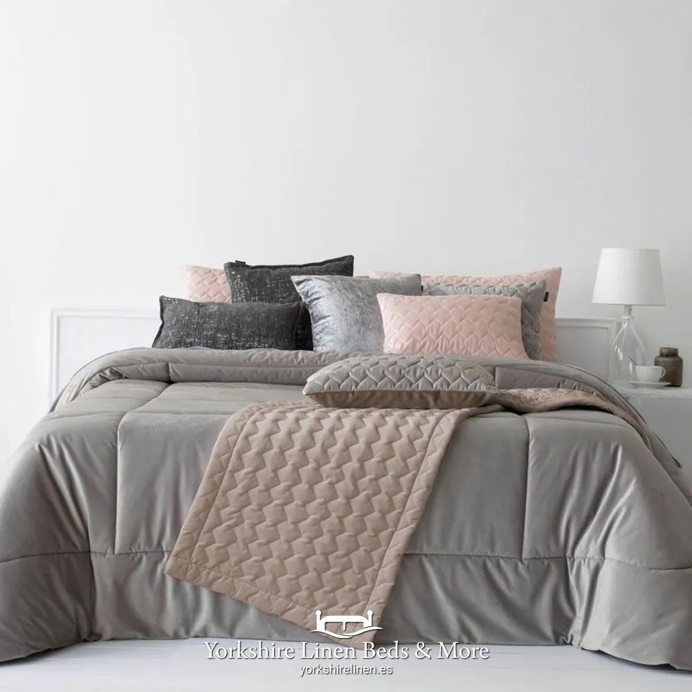 Naroa Luxury Velvet Runner, Beige - Bedspreads & Runners - Yorkshire Linen Beds & More