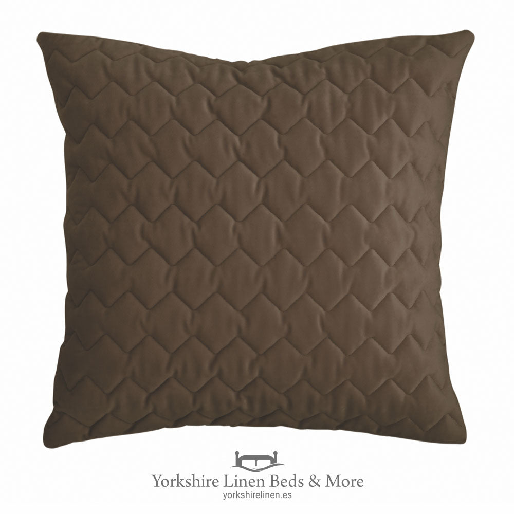 Naroa Luxury Cushion Cover, Chocolate - Cushions & Cushion Covers - Yorkshire Linen Beds & More, Mijas Costa, Spain