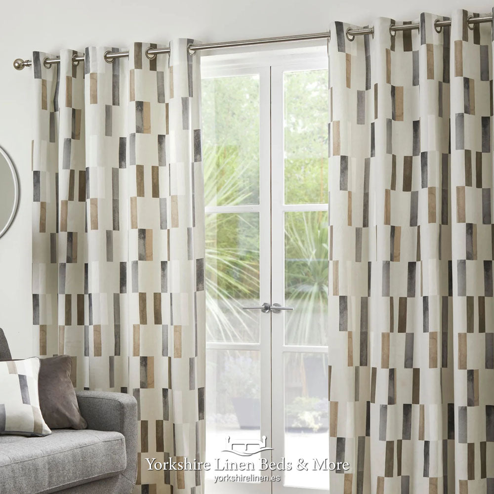 New Oak Eyelet Curtains, Natural - Curtains & Voiles - Yorkshire Linen Beds & More