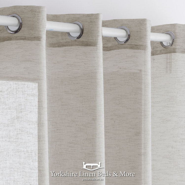 Noelia Linen Style Voile Panel Stone Yorkshire Linen Beds & More Mijas Costa Marbella