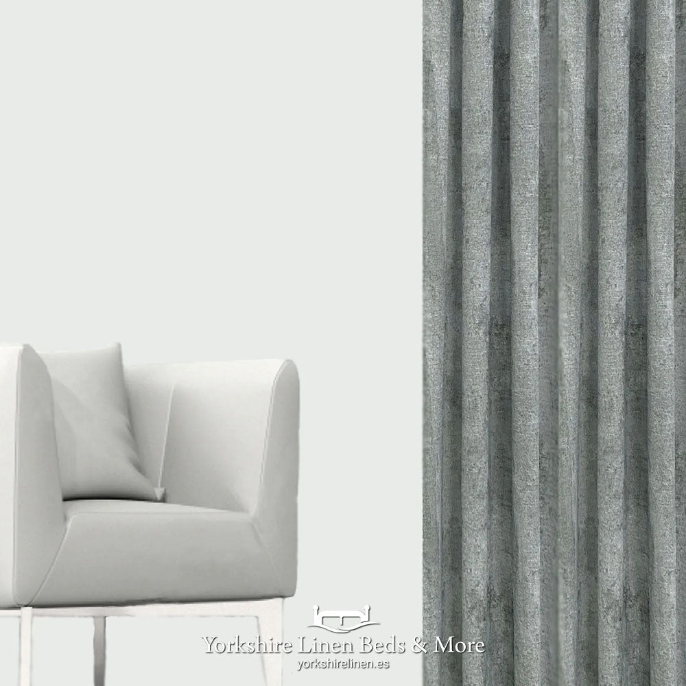 Nora Heavyweight Voile Ring Top or Pencil Pleat, Blue - Curtains & Voiles - Yorkshire Linen Beds & More