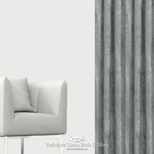 Nora Heavyweight Voile Ring Top or Pencil Pleat, Blue - Curtains & Voiles - Yorkshire Linen Beds & More