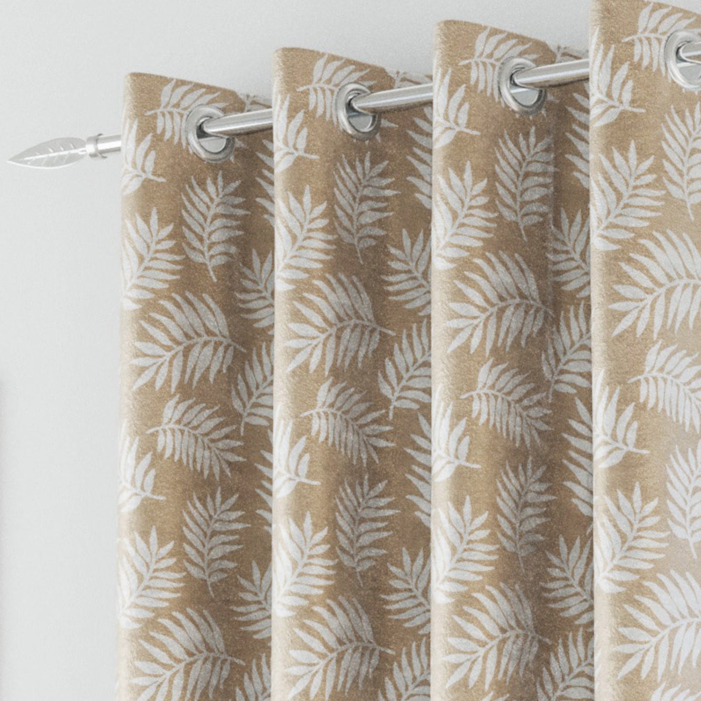 Oakland Eyelet Dim Out Curtain Pairs, Latte FINAL REDUCTION