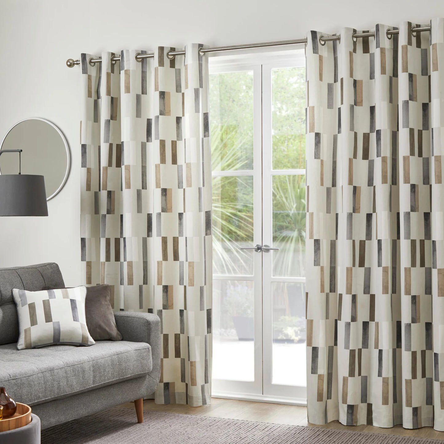 New Oak Eyelet Curtains, Natural