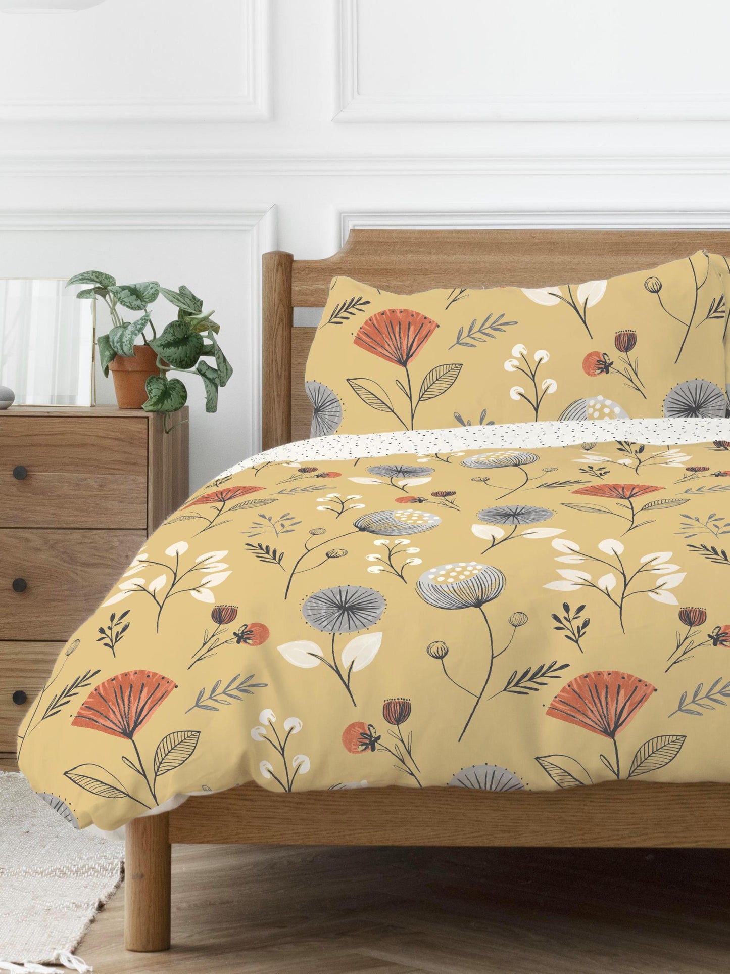 Olga Floral Duvet Duvet Sets, Yellow