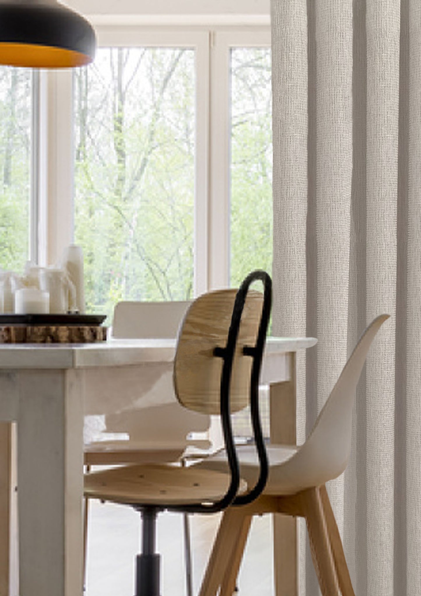 Palma Light Weight Tape Top Curtain Panels, Beige