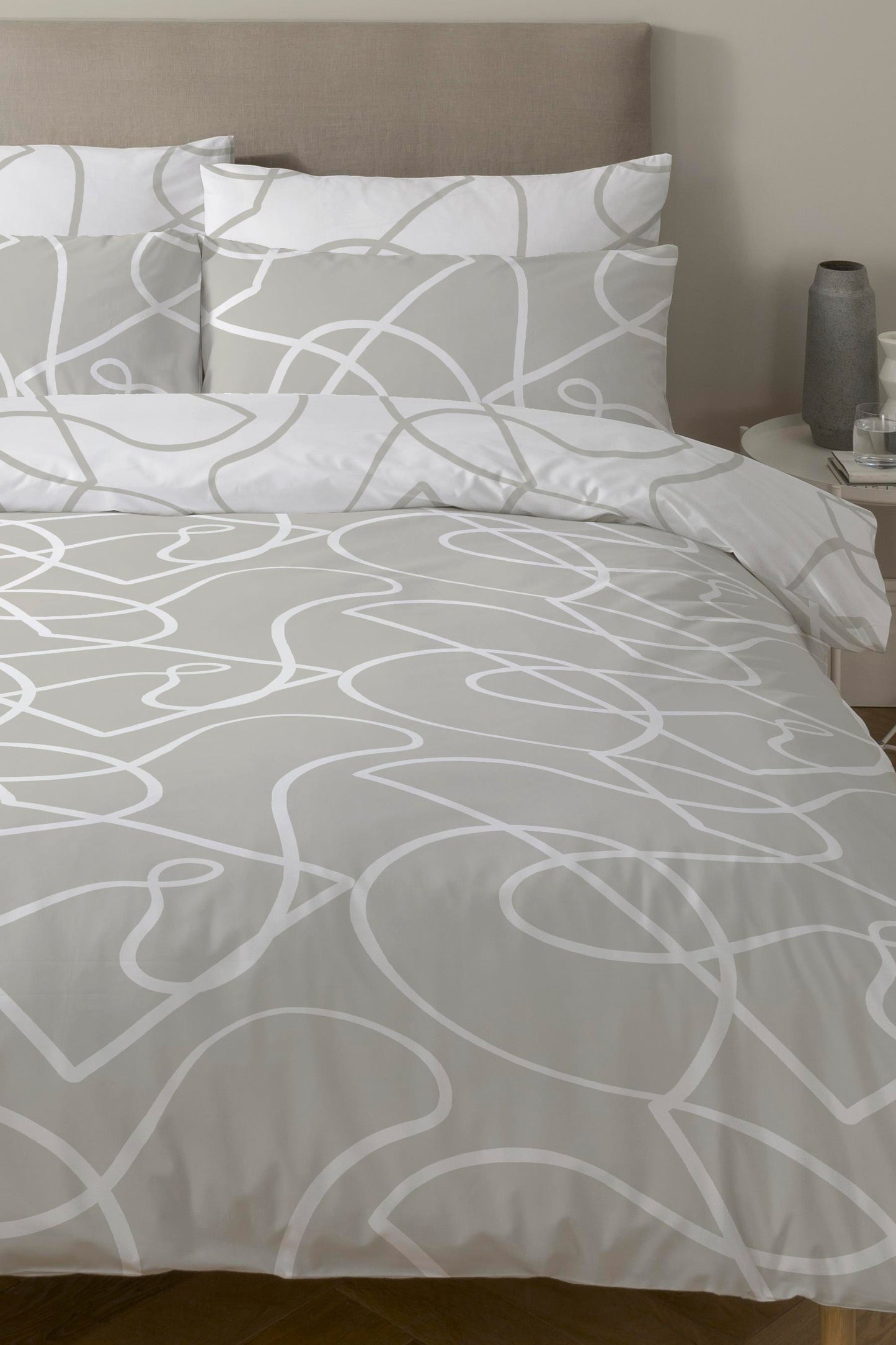 Pablo Abstract Duvet Set - Stone New Lower Price