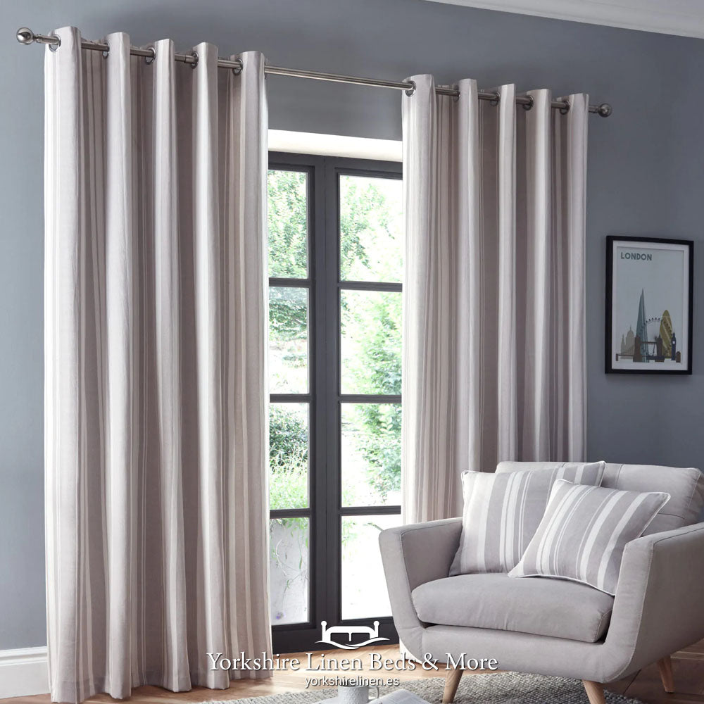 Park Avenue Ring Top Curtains, Natural - Curtains & Voiles - Yorkshire Linen Beds & More