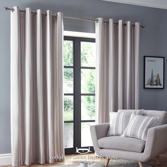 Park Avenue Ring Top Curtains, Natural - Curtains & Voiles - Yorkshire Linen Beds & More
