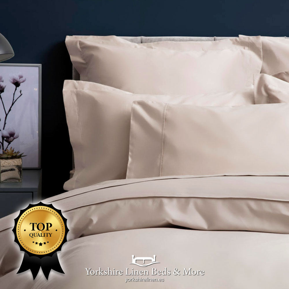 Pima Cotton Sateen 450TC Duvet Cover Oyster - Yorkshire Linen Beds & More P02