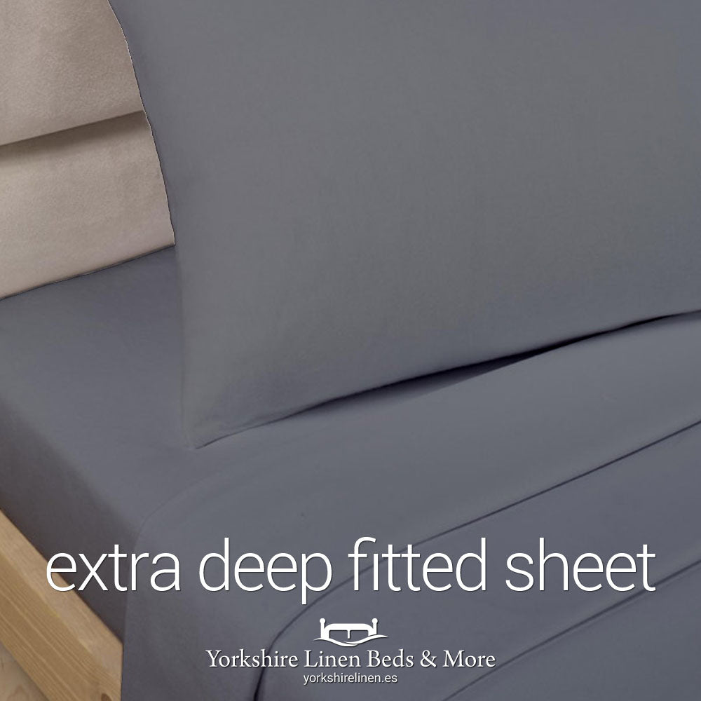 Polycotton Extra Deep Fitted, Charcoal Grey - Yorkshire Linen Beds & More P01