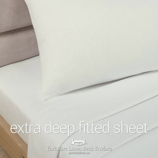 Polycotton Extra Deep Fitted, Ivory - Yorkshire Linen Beds & More P01