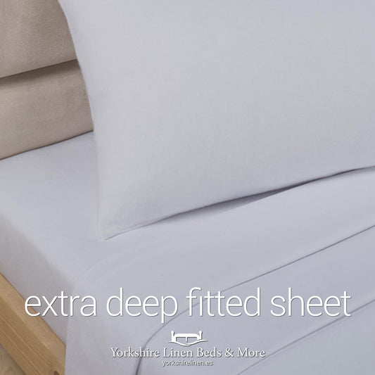 Polycotton Extra Deep Fitted, Light Grey - Yorkshire Linen Beds & More P01