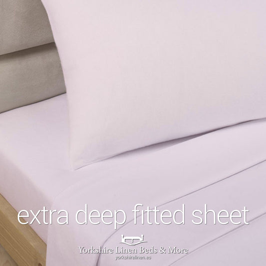 Polycotton Extra Deep Fitted, Pale Pink - Yorkshire Linen Beds & More P01