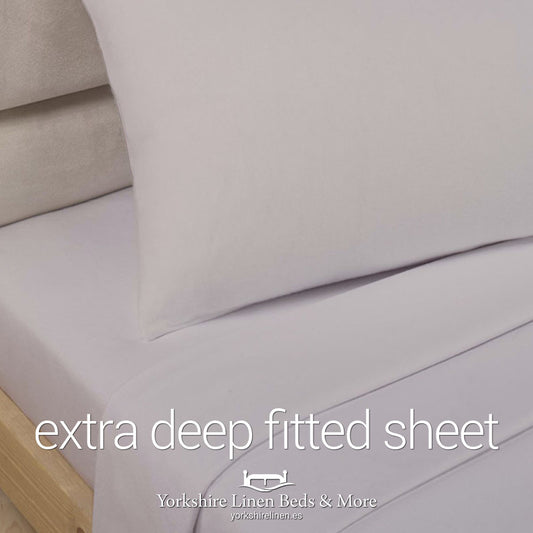 Polycotton Extra Deep Fitted, Stone - Yorkshire Linen Beds & More P01
