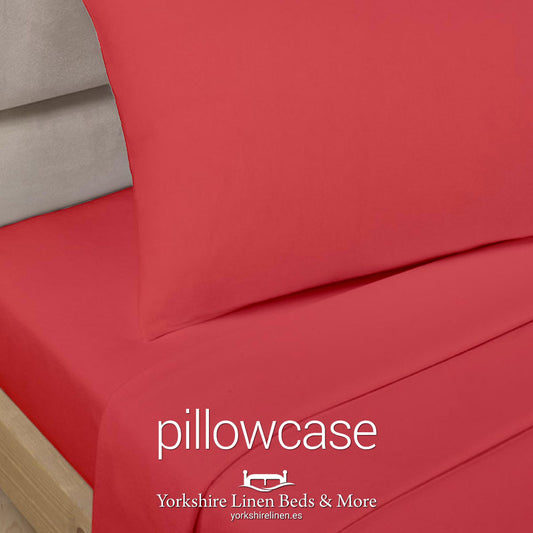 Polycotton Pillowcases, Red - Yorkshire Linen Beds & More P01