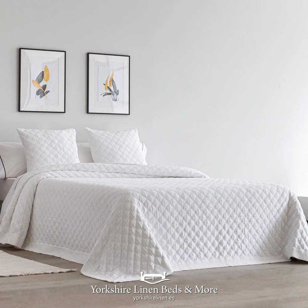 Relax Stone Wash Cotton Bedspreads, White - Bedspreads & Runners - Yorkshire Linen Beds & More