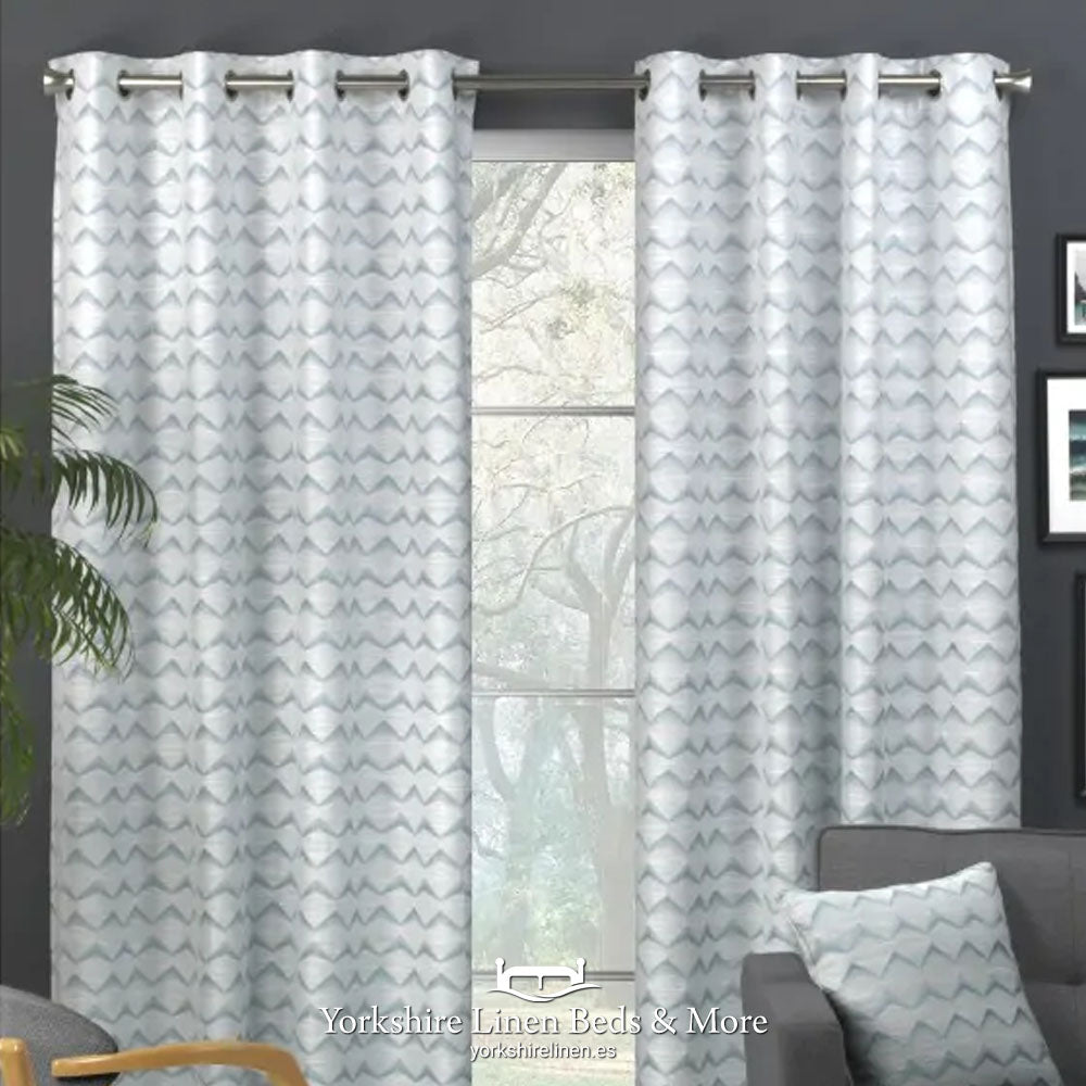 Ring Top Curtain Nordic, Ice Blue - Curtains & Voiles - Yorkshire Linen Beds & More