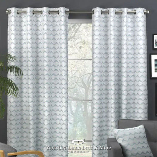 Ring Top Curtain Nordic, Ice Blue - Curtains & Voiles - Yorkshire Linen Beds & More