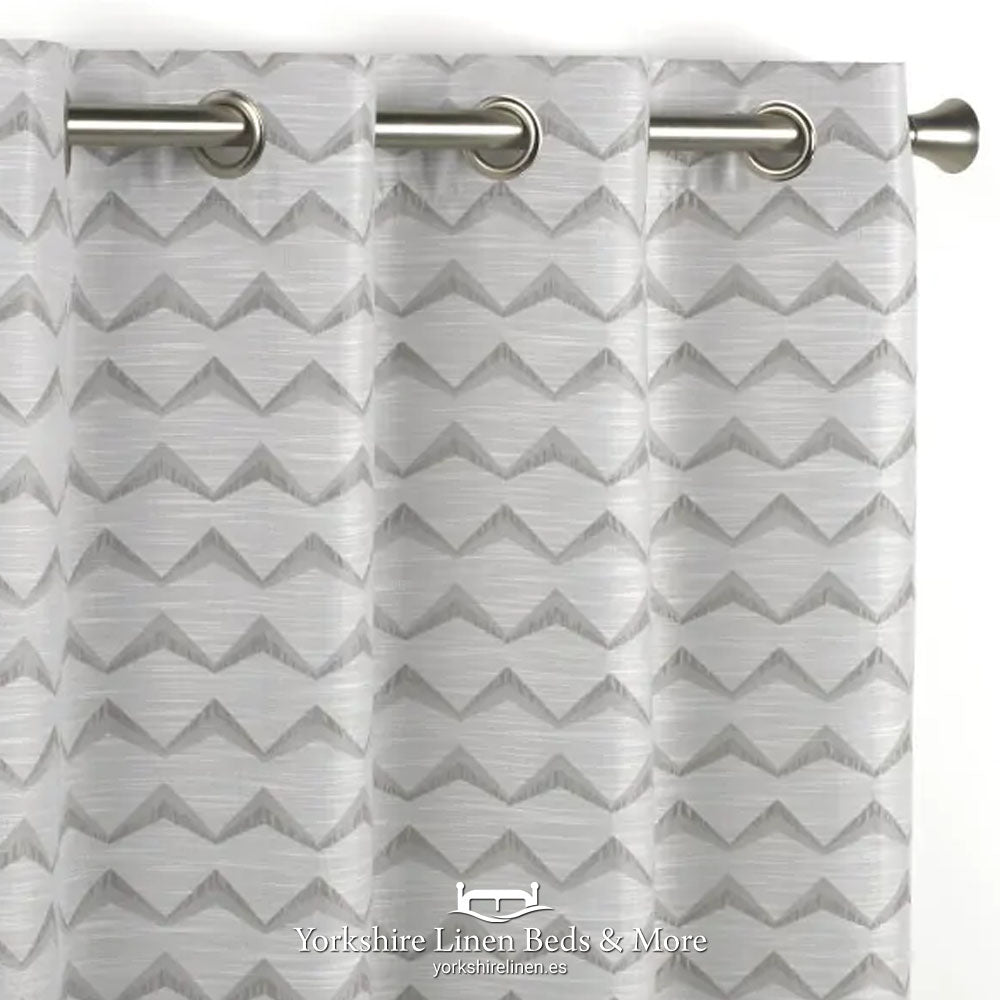 Ring Top Curtain Nordic, Silver & Grey - Curtains & Voiles - Yorkshire Linen Beds & More