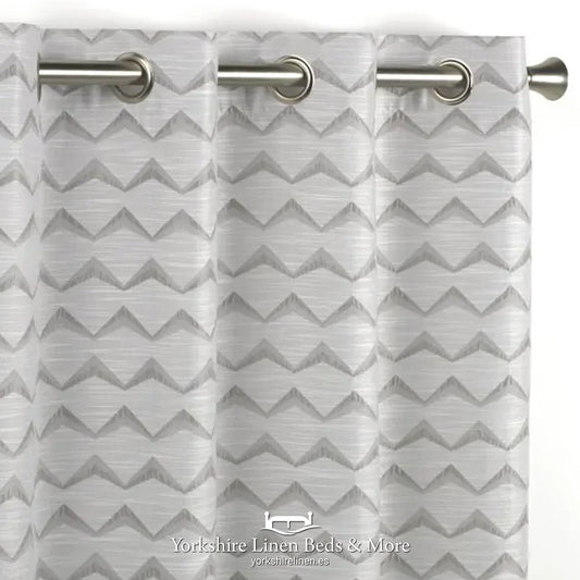 Ring Top Curtain Nordic, Silver & Grey - Curtains & Voiles - Yorkshire Linen Beds & More