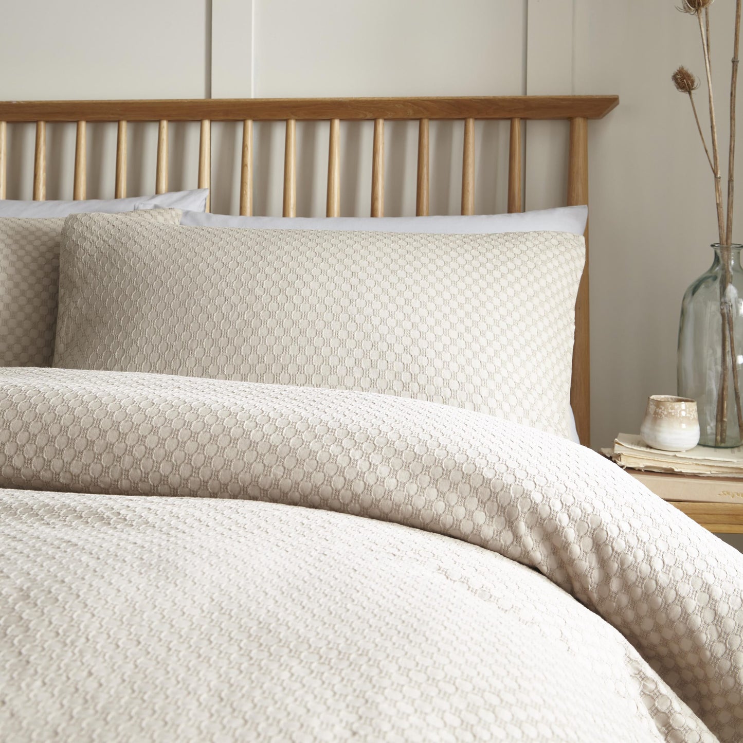 Santorini 100% Cotton Duvet Set, Stone- Reduced to Clear
