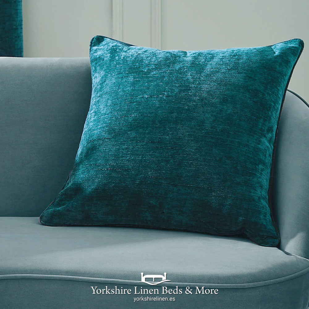 Selena Luxury Chenille Cushion, Teal - Cushions & Cushion Covers - Yorkshire Linen Beds & More