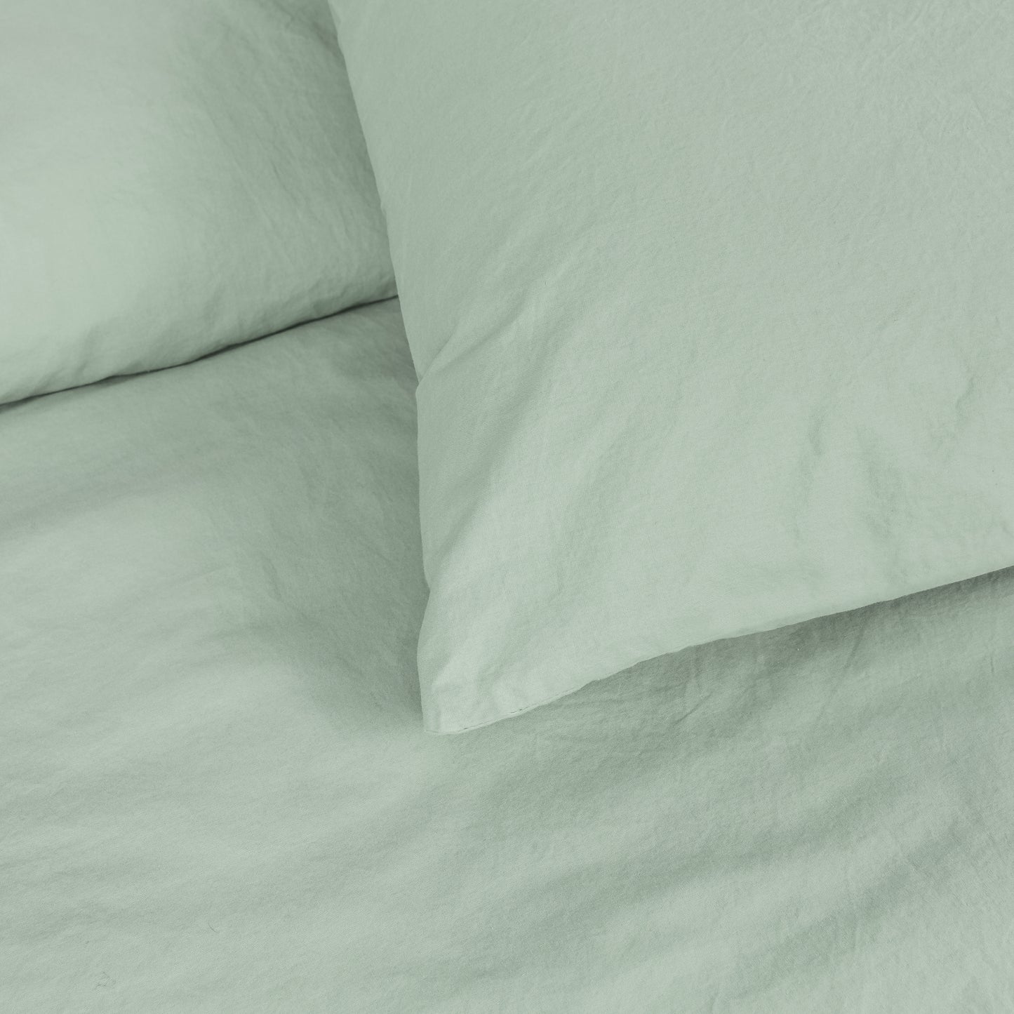 Stonewashed 200 TC Cotton Duvet Sets- Green