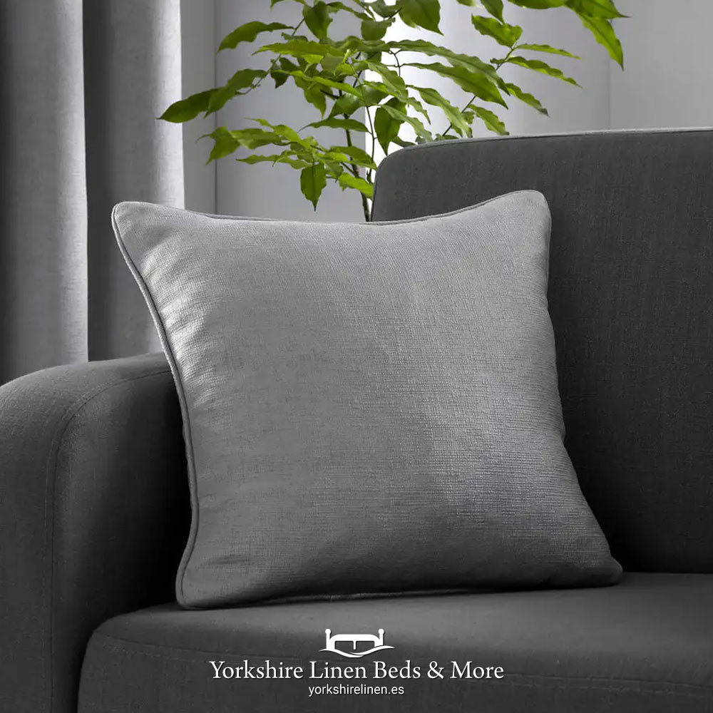 Stratus Faux Silk Cushions, Silver - Cushions & Cushion Covers - Yorkshire Linen Beds & More